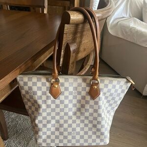 Louis Vuitton Saleya MM azur damier tote